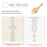 24ct Pure Gold - Single Hand Setting Charm