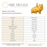 24ct Pure Gold - Ragdoll Cat Charm