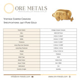 24ct Pure Gold - Vintage Camper Caravan Charm