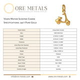 24ct Pure Gold - Vespa Motor Scooter Charm