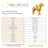 24ct Pure Gold - Great Dane Dog Charm