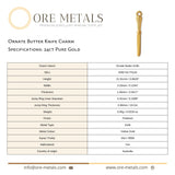 24ct Pure Gold - Ornate Butter Knife Charm