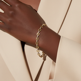 9ct Yellow Gold | 0.5ct GH/SI - Diamond Anchor Chain Bracelet