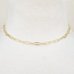 9ct Yellow Gold - Industrial Paperclip - Necklace Chain