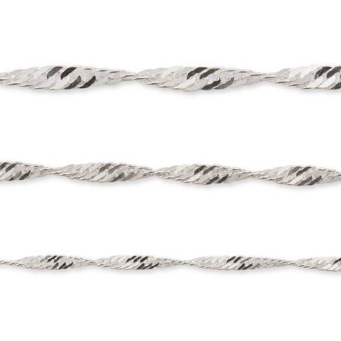 925 Sterling Silver - Singapore Twist - Kedjerulle