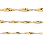 9ct Yellow Gold - Singapore Twist - Necklace Chain