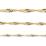 9ct Yellow Gold - Singapore Twist - Chain Extender