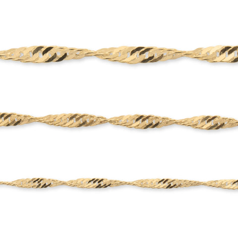 9kt gult guld - Singapore Twist - Chain Roll