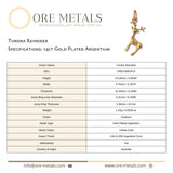 14ct Gold Plated - Tundra Reindeer Charm