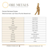 14ct Gold Plated - Cricket Batsman Charm