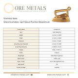 14ct Gold Plated - Vintage Iron Charm