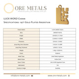 14ct Gold Plated - LUCK Charm