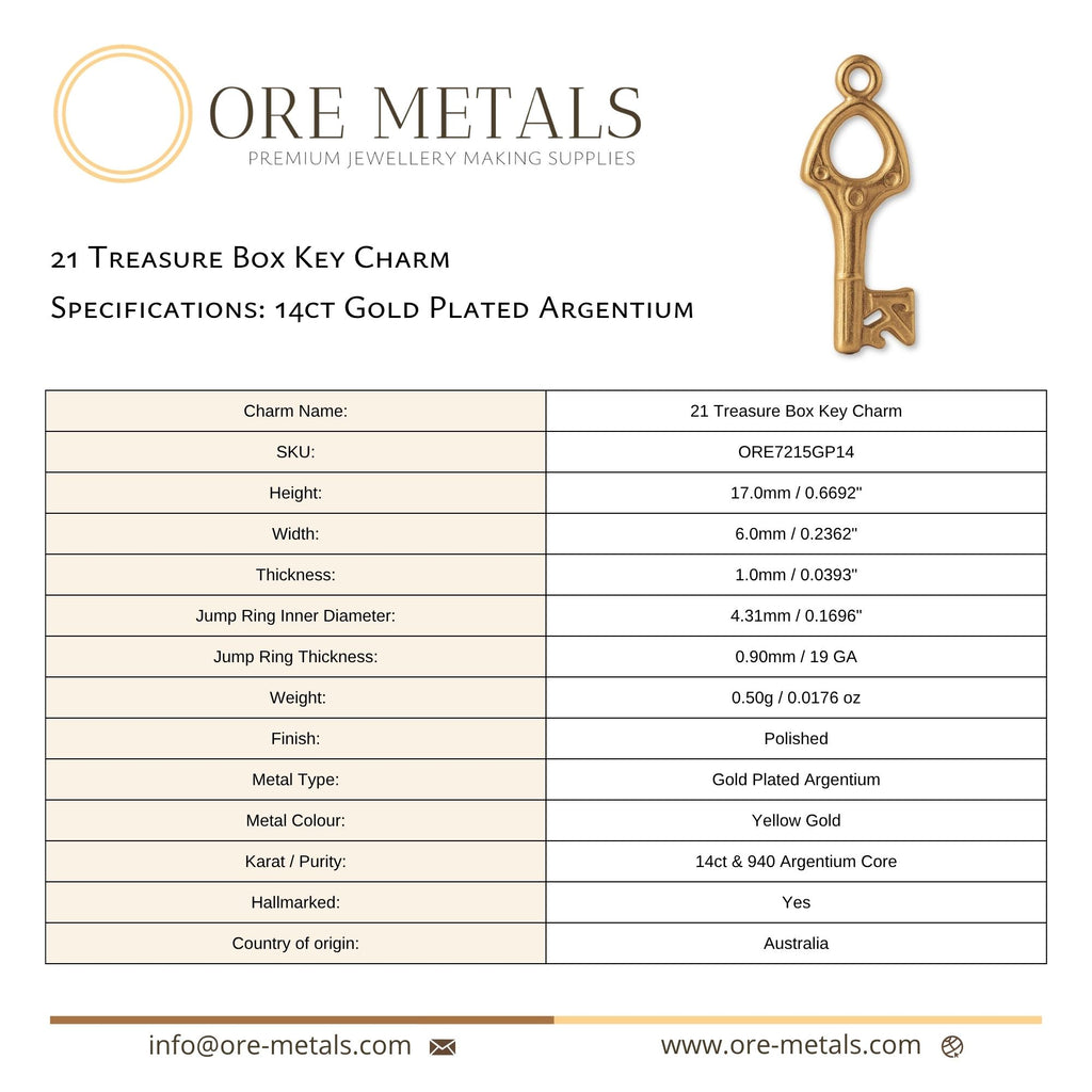 14ct Gold Plated - Openwork 21 House Key Charm