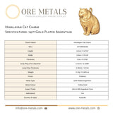 14ct Gold Plated - Himalayan Cat Charm