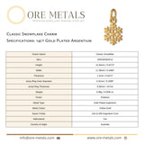 14ct Gold Plated - Classic Snowflake Charm