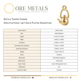 14ct Gold Plated - Kettle Teapot Charm