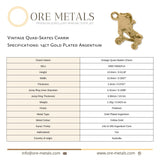 14ct Gold Plated - Vintage Quad-Skates Charm