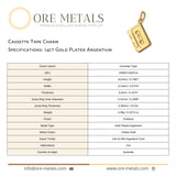 14ct Gold Plated - Cassette Tape Charm