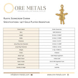 14ct Gold Plated - Rustic Scarecrow Charm