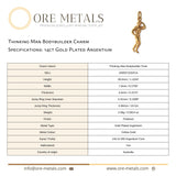 14ct Gold Plated - Thinking Man Bodybuilder Pose Charm