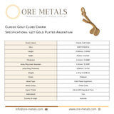 14ct Gold Plated - Classic Golf Clubs Charm