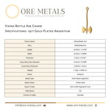 14ct Gold Plated - Viking Battle Axe Charm