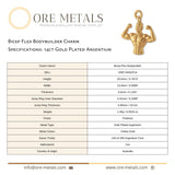 14ct Gold Plated - Bicep Flex Bodybuilder Charm
