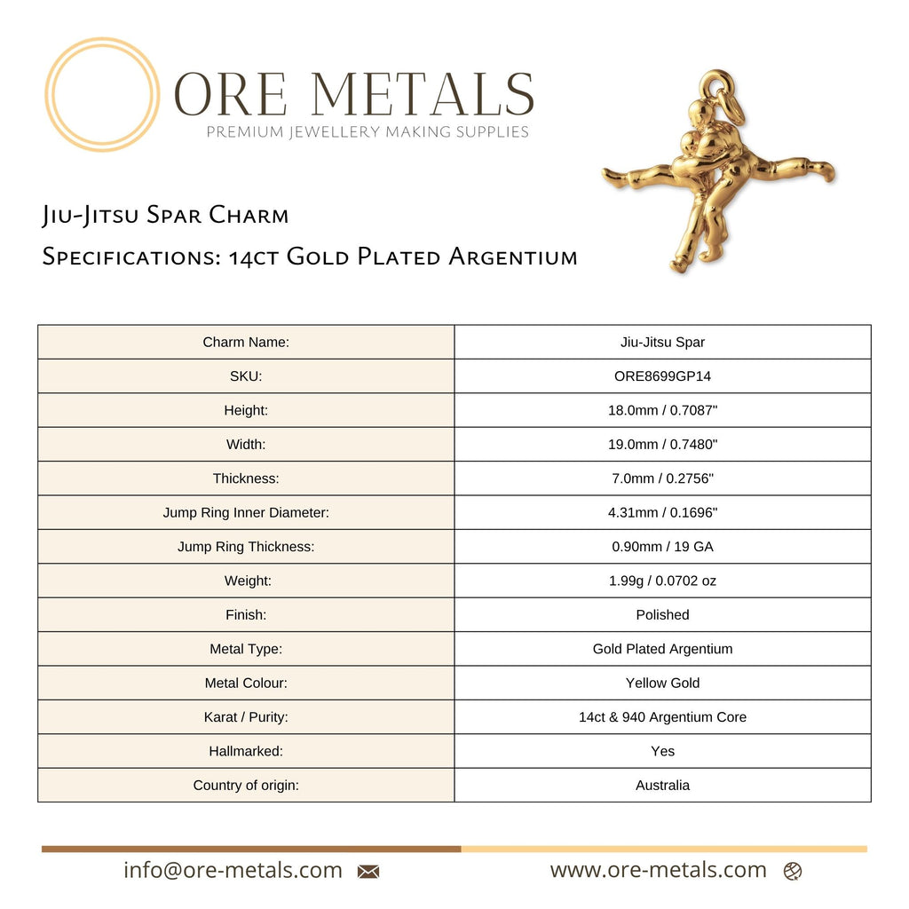 14ct Gold Plated - Jiu-Jitsu Spar Charm