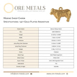14ct Gold Plated - Merino Sheep Charm