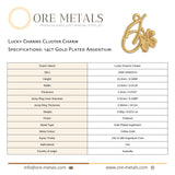 14ct Gold Plated - Lucky Charms Cluster Charm