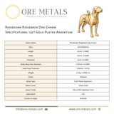 14ct Gold Plated - Rhodesian Ridgeback Dog Charm