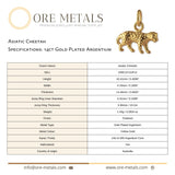 14ct Gold Plated - Asiatic Cheetah Charm