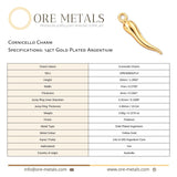 14ct Gold Plated - Cornicello Charm