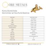 14ct Gold Plated - Playful Dolphin  Charm