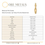 14ct Gold Plated - Bowling Pin Charm