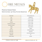 14ct Gold Plated - Prancing Arabian Horse Charm
