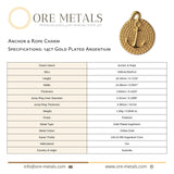 14ct Gold Plated - Anchor & Rope Charm