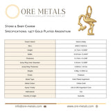 14ct Gold Plated - Stork & Baby Charm