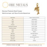 14ct Gold Plated - Hoop Dolphin Charm