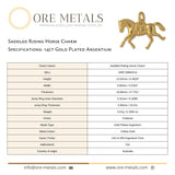 14ct Gold Plated - Saddled Riding Horse Charm