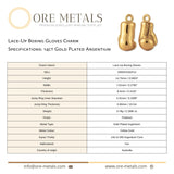 14ct Gold Plated - Lace-Up Boxing Gloves Charm