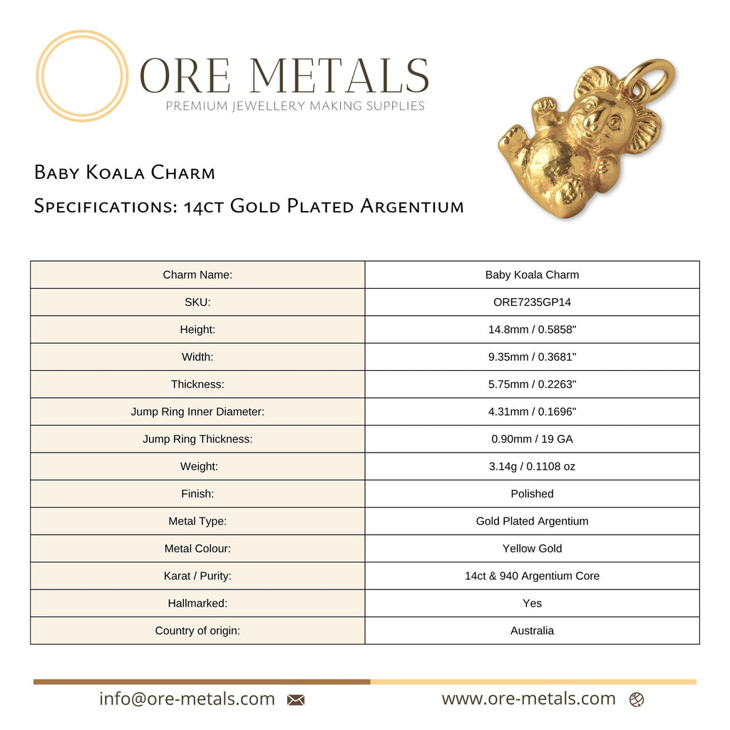 14ct Gold Plated - Baby Koala Charm