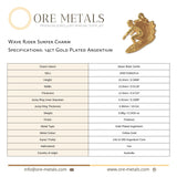 14ct Gold Plated - Wave Rider Surfer Charm