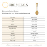 14ct Gold Plated - Badminton Racket Charm