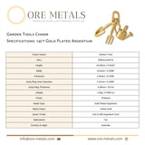 14ct Gold Plated - Garden Tools Charm