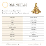 14ct Gold Plated - Christmas Jingle Bells Charm
