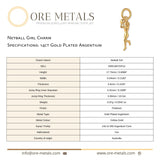 14ct Gold Plated - Netball Girl Charm