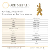 14ct Gold Plated - Ruffled Collar Clown Charm