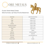 14ct Gold Plated - Classic Show Horse Charm