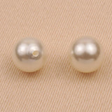 Half Drilled - Round White Pearls